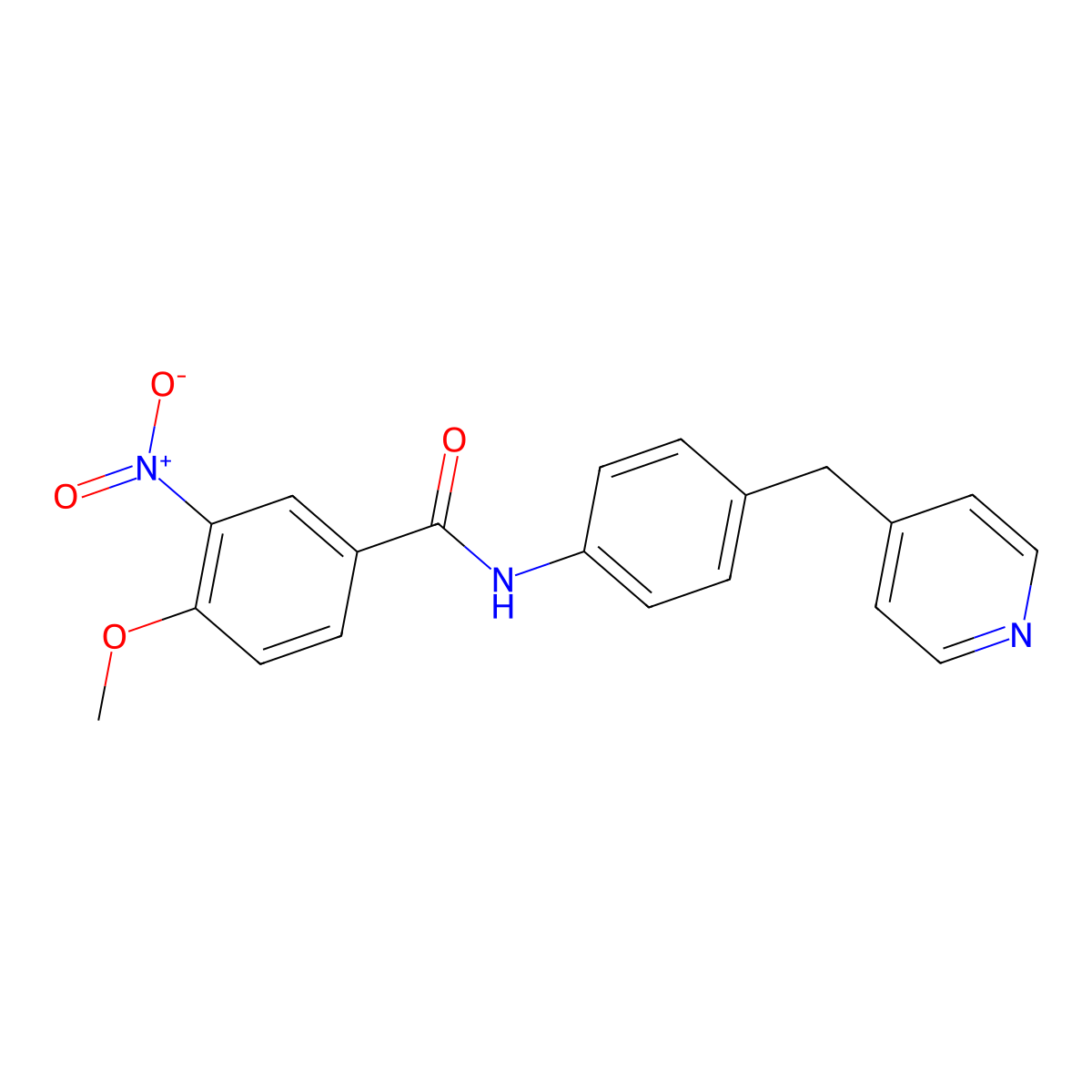 4-methoxy-3-nitro-N-[4-(pyridin-4-ylmethyl)phenyl]benzamide molecular structure, CAS 313483-78-2