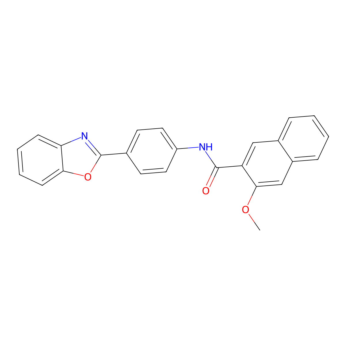 N-[4-(1,3-benzoxazol-2-yl)phenyl]-3-methoxynaphthalene-2-carboxamide molecular structure, CAS 313483-96-4
