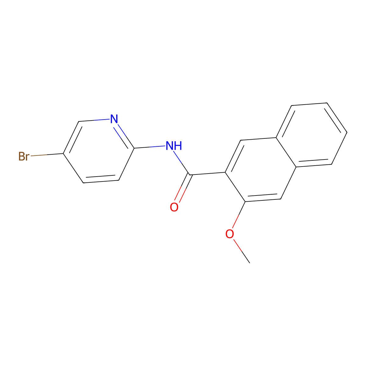 N-(5-bromopyridin-2-yl)-3-methoxynaphthalene-2-carboxamide molecular structure, CAS 313484-02-5