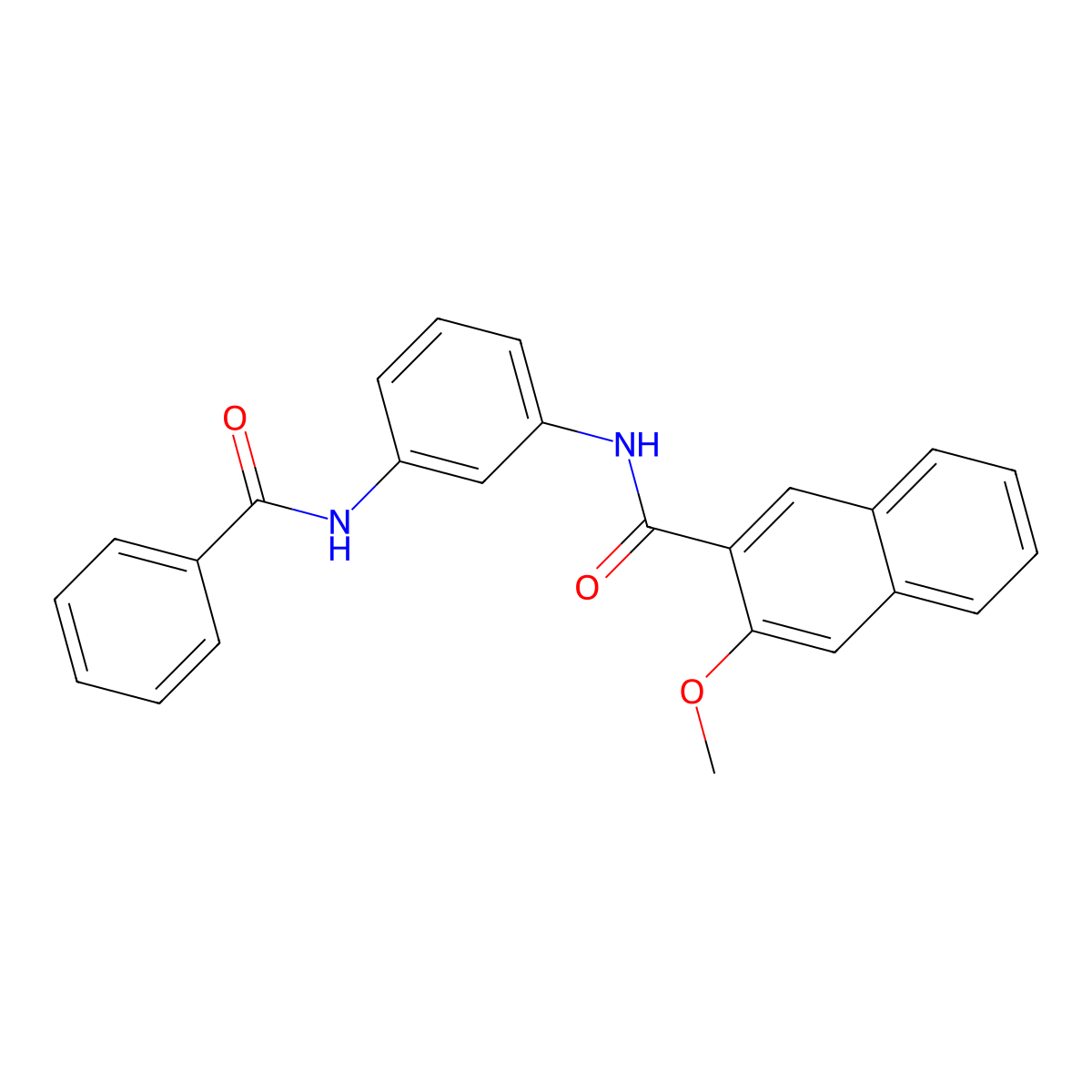 N-(3-benzamidophenyl)-3-methoxynaphthalene-2-carboxamide molecular structure, CAS 313484-04-7