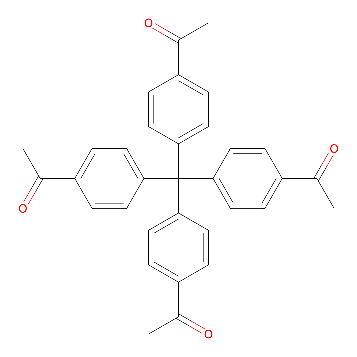 1,1',1'',1'''-(Methanetetrayltetrakis(benzene-4,1-diyl))tetraethanone molecular structure, CAS 313484-93-4