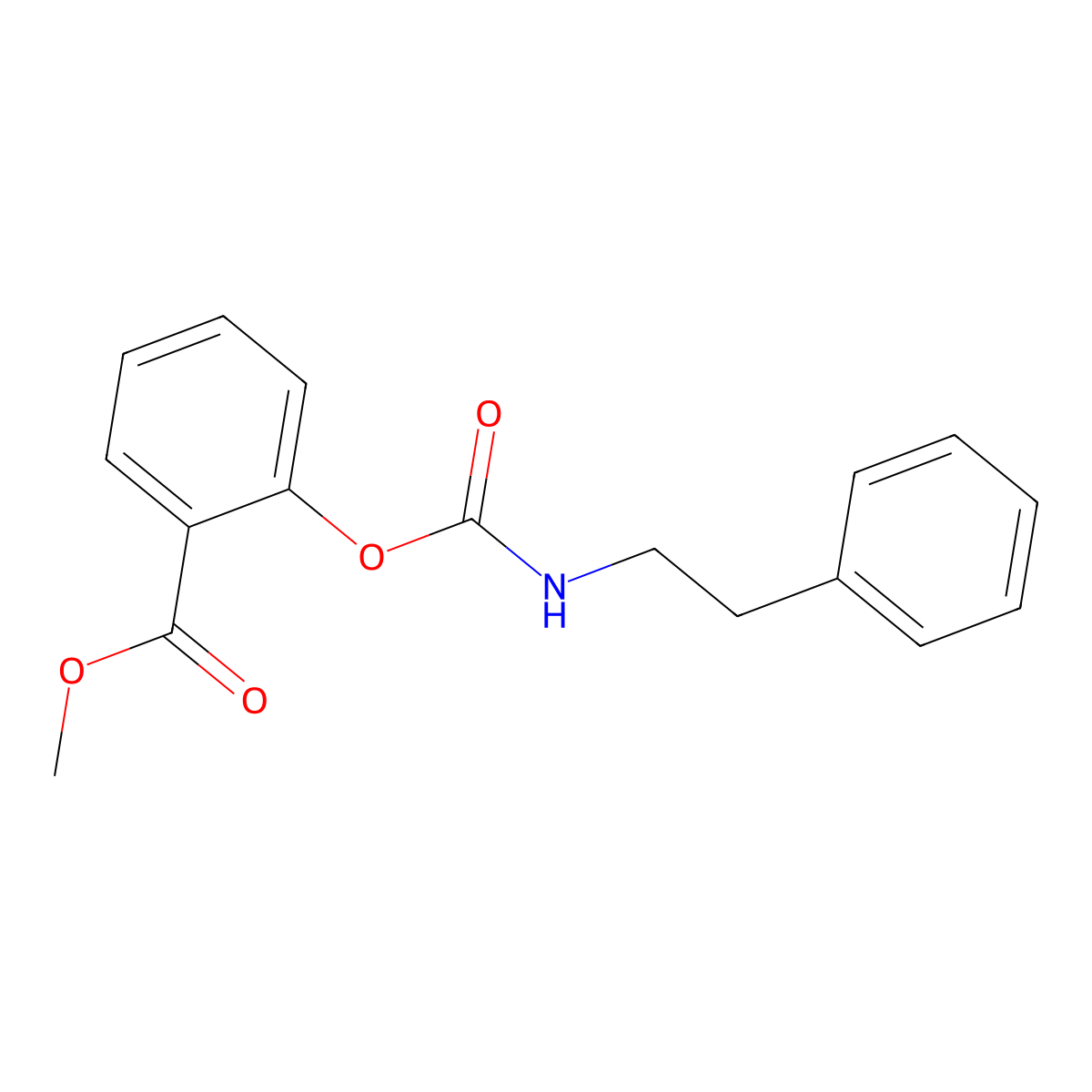 Methyl 2-{[(2-phenylethyl)carbamoyl]oxy}benzoate molecular structure, CAS 31349-66-3
