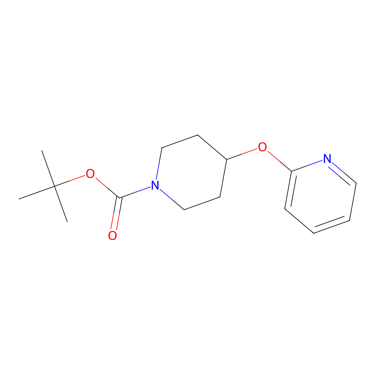 1-Boc-4-(2-pyridyloxy)piperidine molecular structure, CAS 313490-35-6