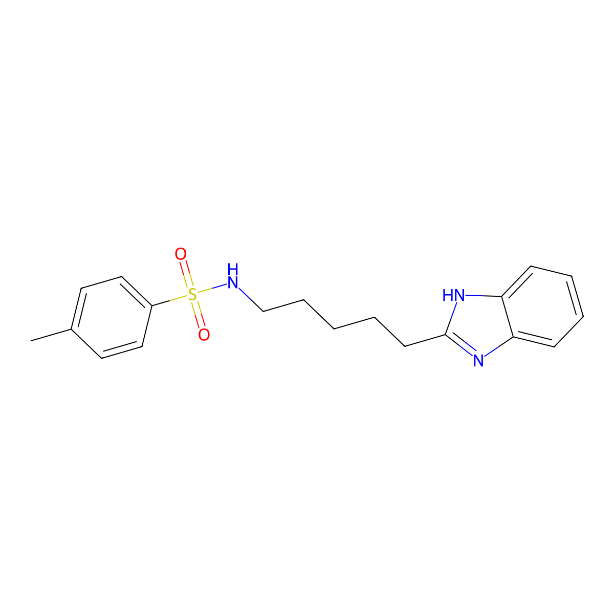 N-[5-(1H-benzimidazol-2-yl)pentyl]-4-methylbenzenesulfonamide molecular structure, CAS 313493-01-5