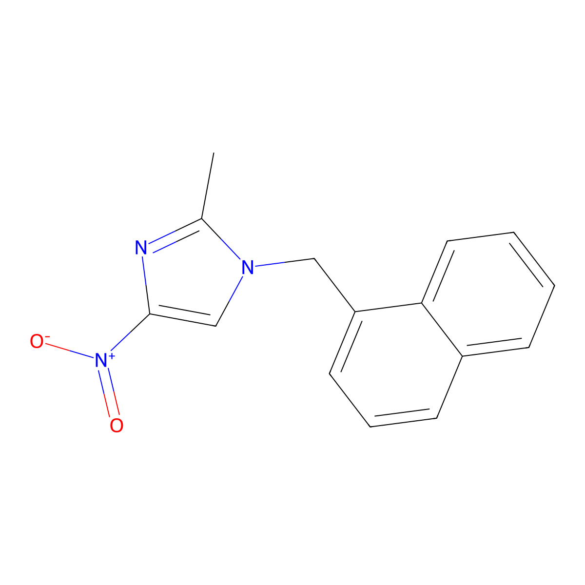 2-Methyl-1-(naphthalen-1-ylmethyl)-4-nitroimidazole molecular structure, CAS 313493-35-5