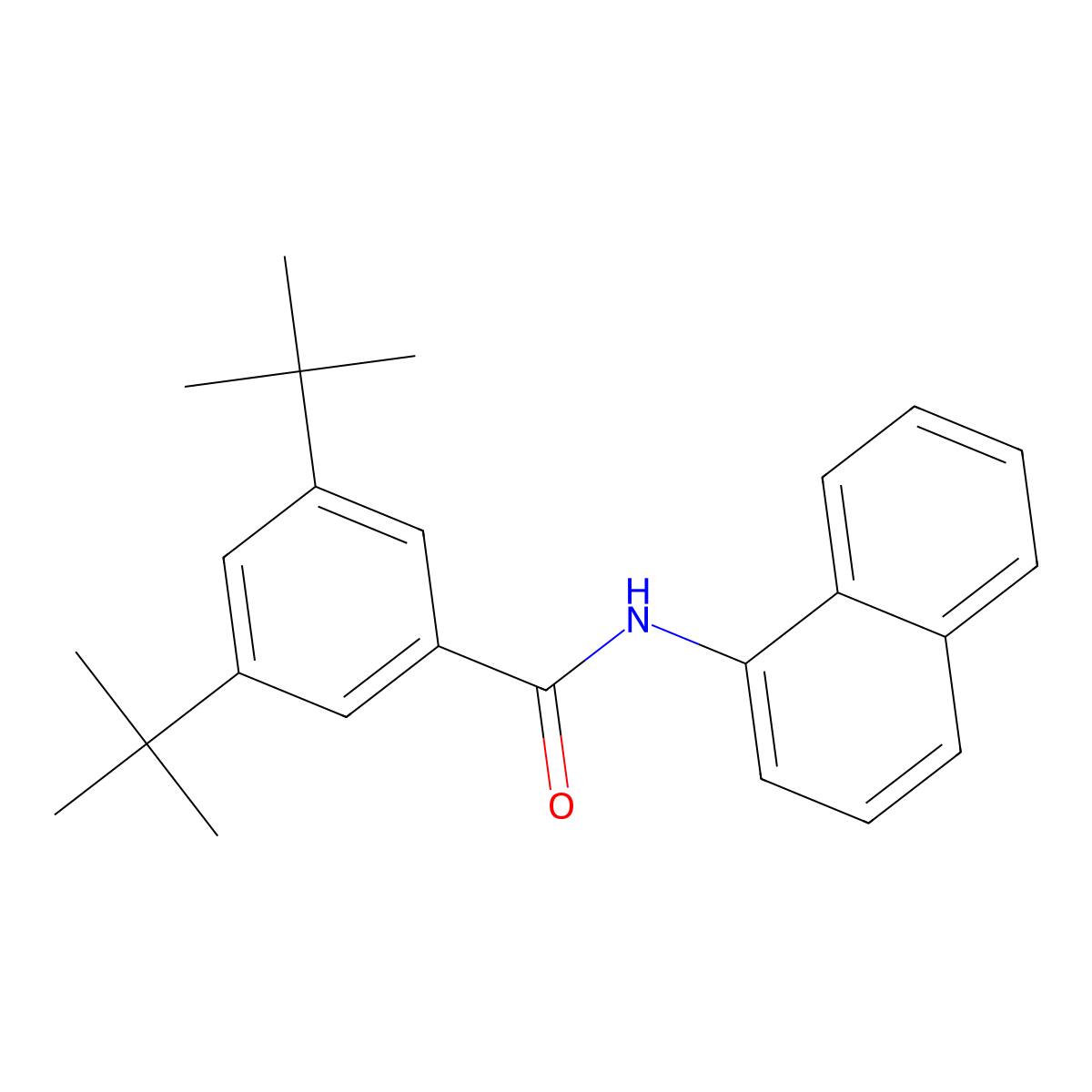 3,5-Di-tert-butyl-N-naphthalen-1-yl-benzamide molecular structure, CAS 313493-42-4