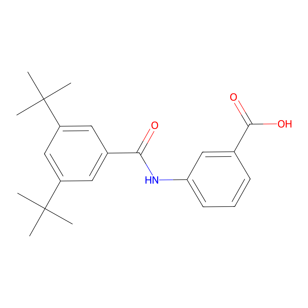 3-{[(3,5-Di-tert-butylphenyl)carbonyl]amino}benzoic acid molecular structure, CAS 313493-66-2