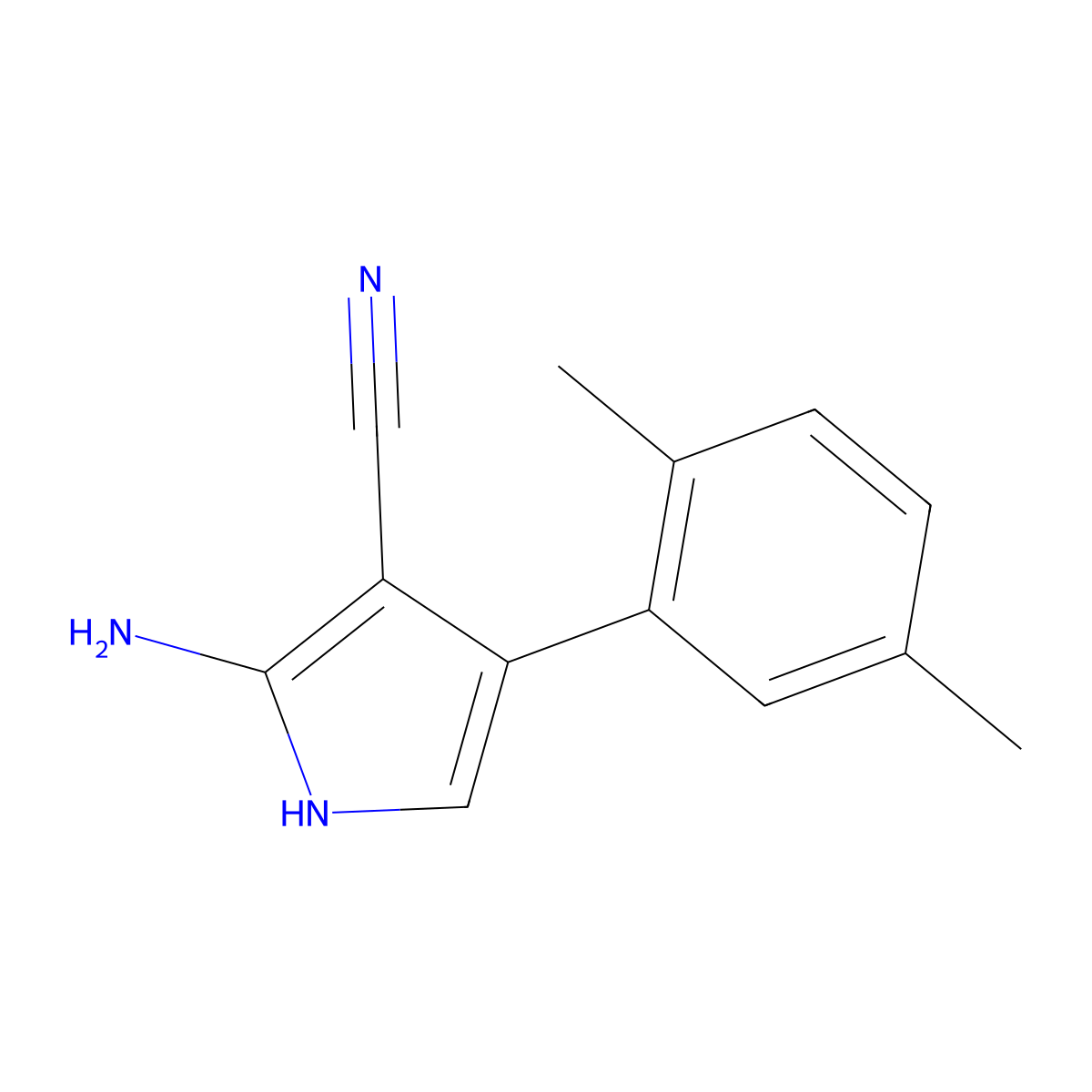 2-Amino-4-(2,5-dimethylphenyl)-1h-pyrrole-3-carbonitrile molecular structure, CAS 313495-41-9