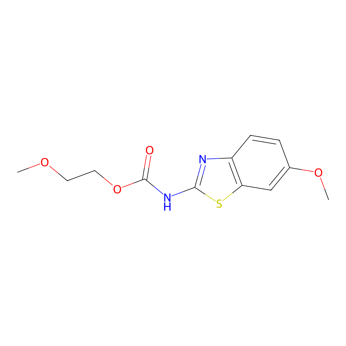 2-Methoxyethyl 6-methoxy-1,3-benzothiazol-2-ylcarbamate molecular structure, CAS 313495-48-6