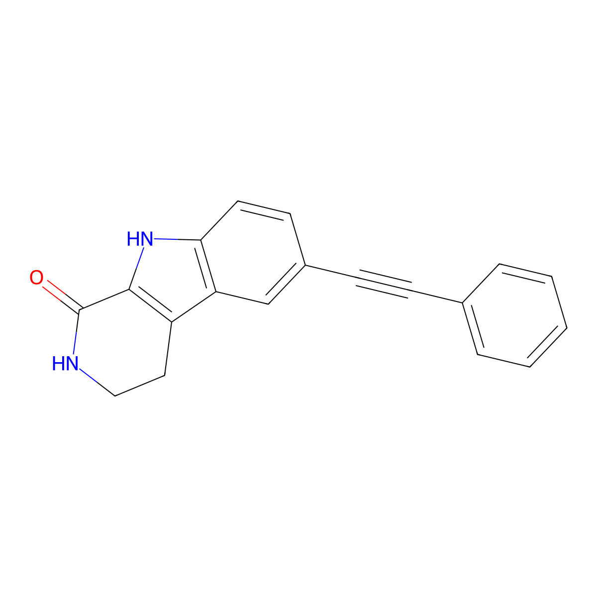 6-(2-Phenylethynyl)-2,3,4,9-tetrahydropyrido[3,4-b]indol-1-one molecular structure, CAS 313496-01-4