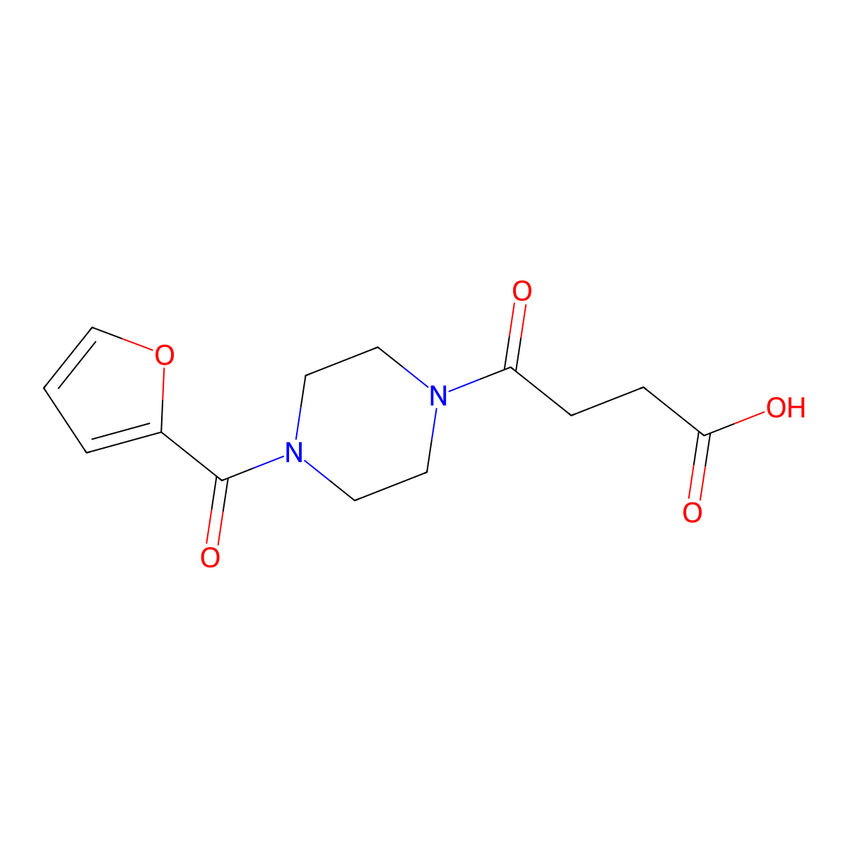 4-[4-(Furan-2-carbonyl)piperazin-1-yl]-4-oxobutanoic acid molecular structure, CAS 313496-03-6