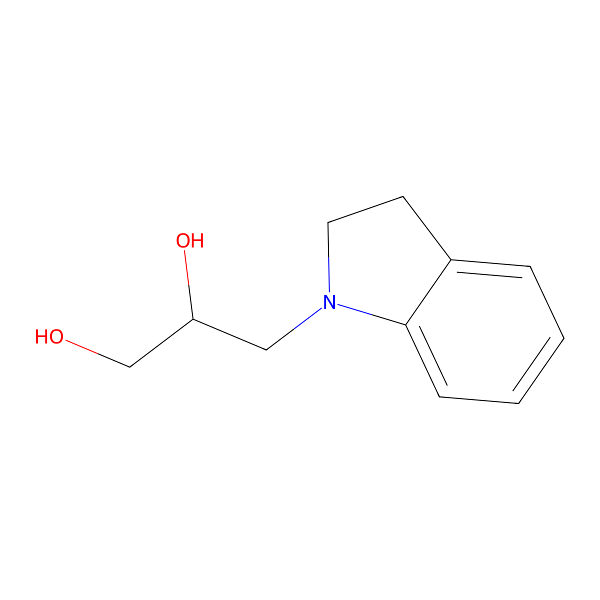 3-(2,3-Dihydroindol-1-yl)propane-1,2-diol molecular structure, CAS 313496-07-0