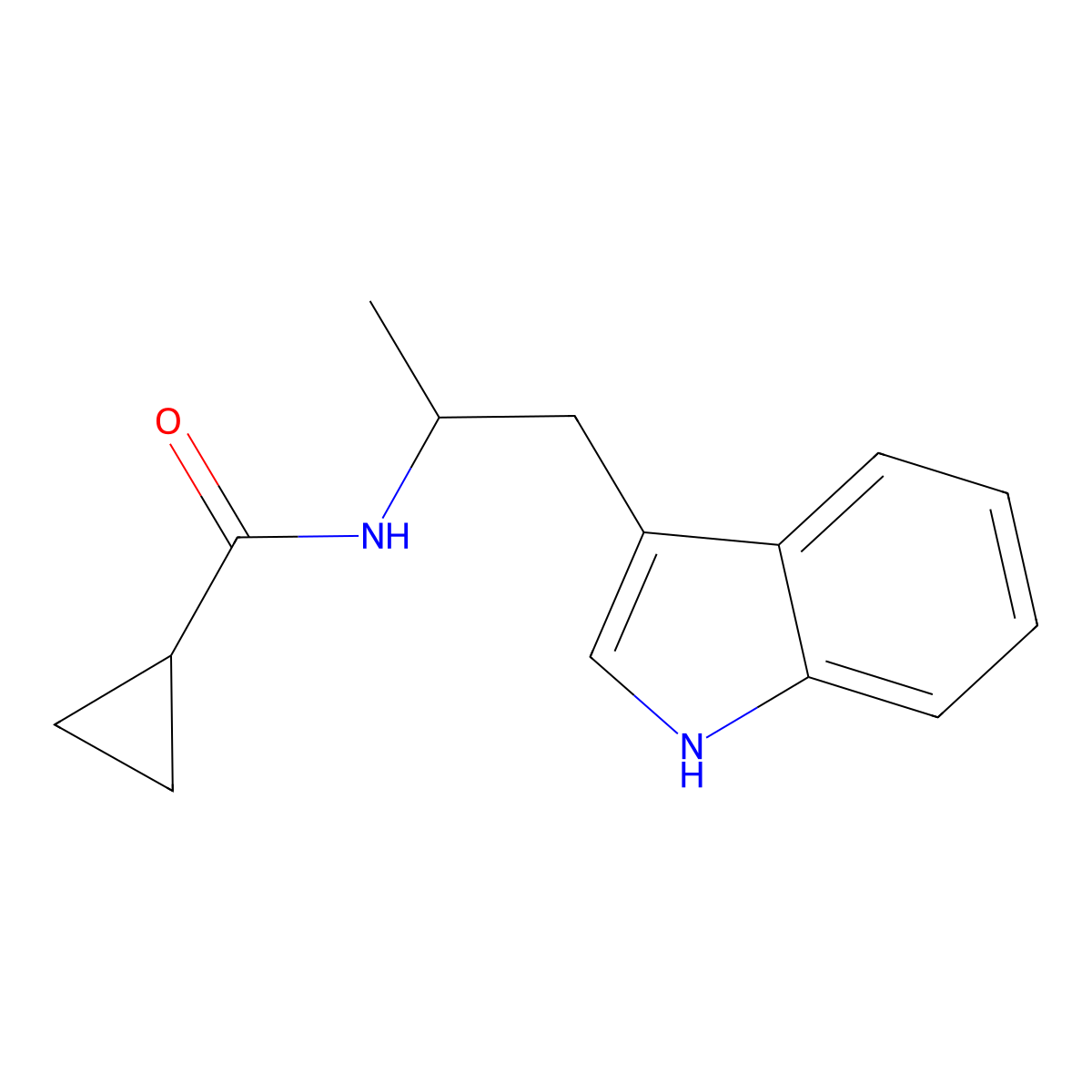 N-[1-(1H-indol-3-yl)propan-2-yl]cyclopropanecarboxamide molecular structure, CAS 313496-15-0