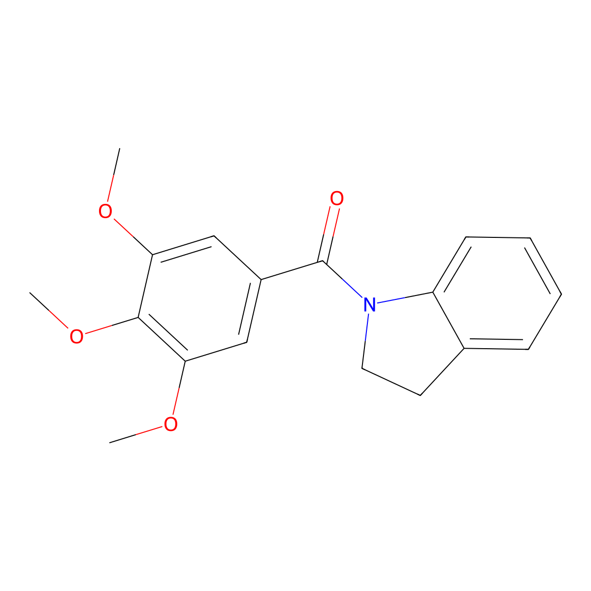 1-(3,4,5-Trimethoxybenzoyl)indoline molecular structure, CAS 313496-16-1