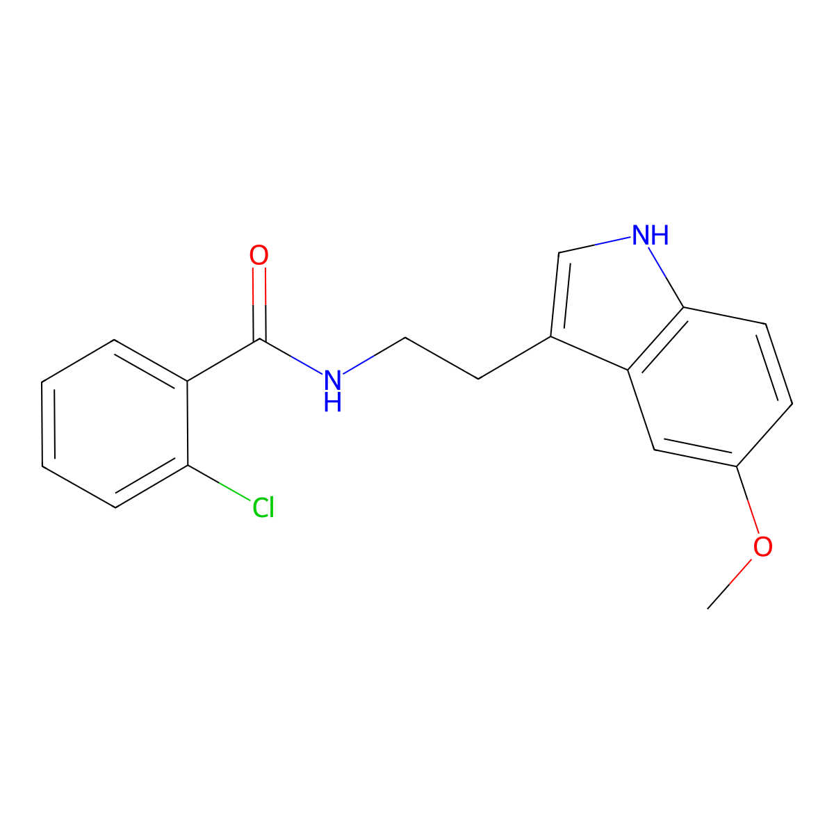 2-chloro-N-[2-(5-methoxy-1H-indol-3-yl)ethyl]benzamide molecular structure, CAS 313496-17-2