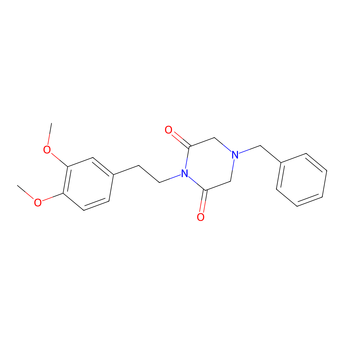 4-Benzyl-1-[2-(3,4-dimethoxyphenyl)ethyl]piperazine-2,6-dione molecular structure, CAS 313496-23-0