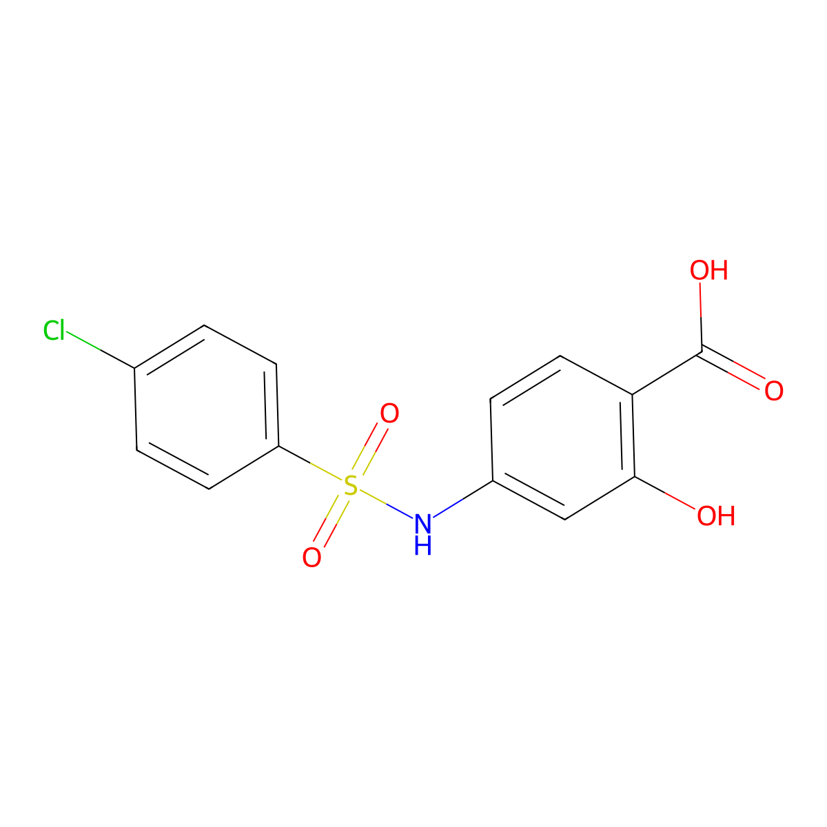 4-{[(4-Chlorophenyl)sulfonyl]amino}-2-hydroxybenzoic acid molecular structure, CAS 313496-24-1