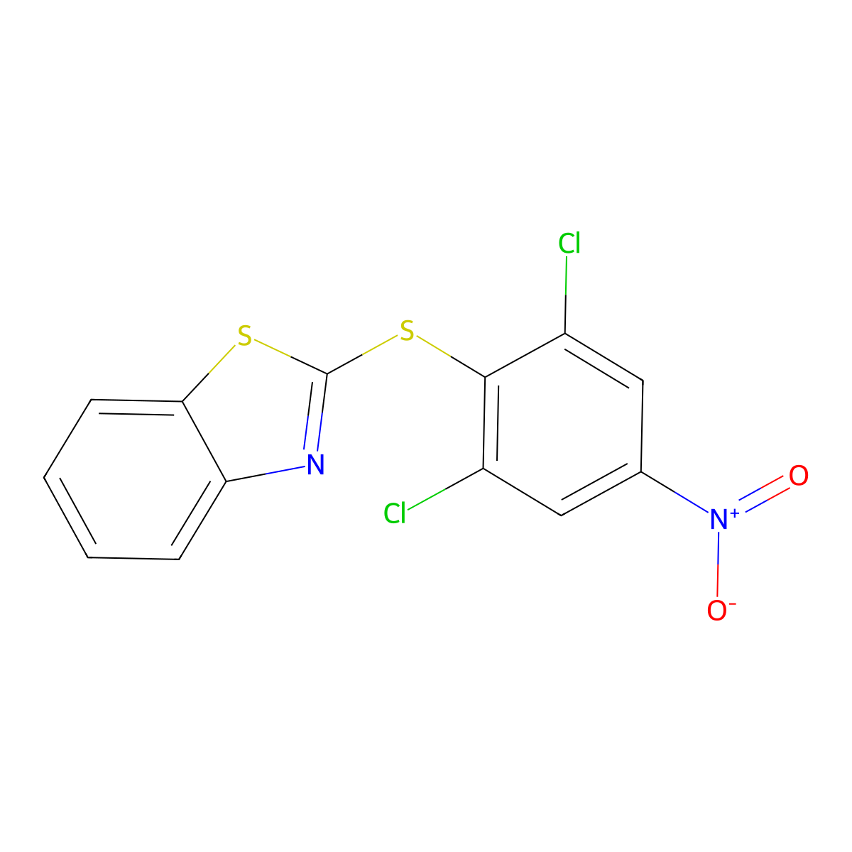 2-(2,6-Dichloro-4-nitrophenyl)sulfanyl-1,3-benzothiazole molecular structure, CAS 313496-36-5