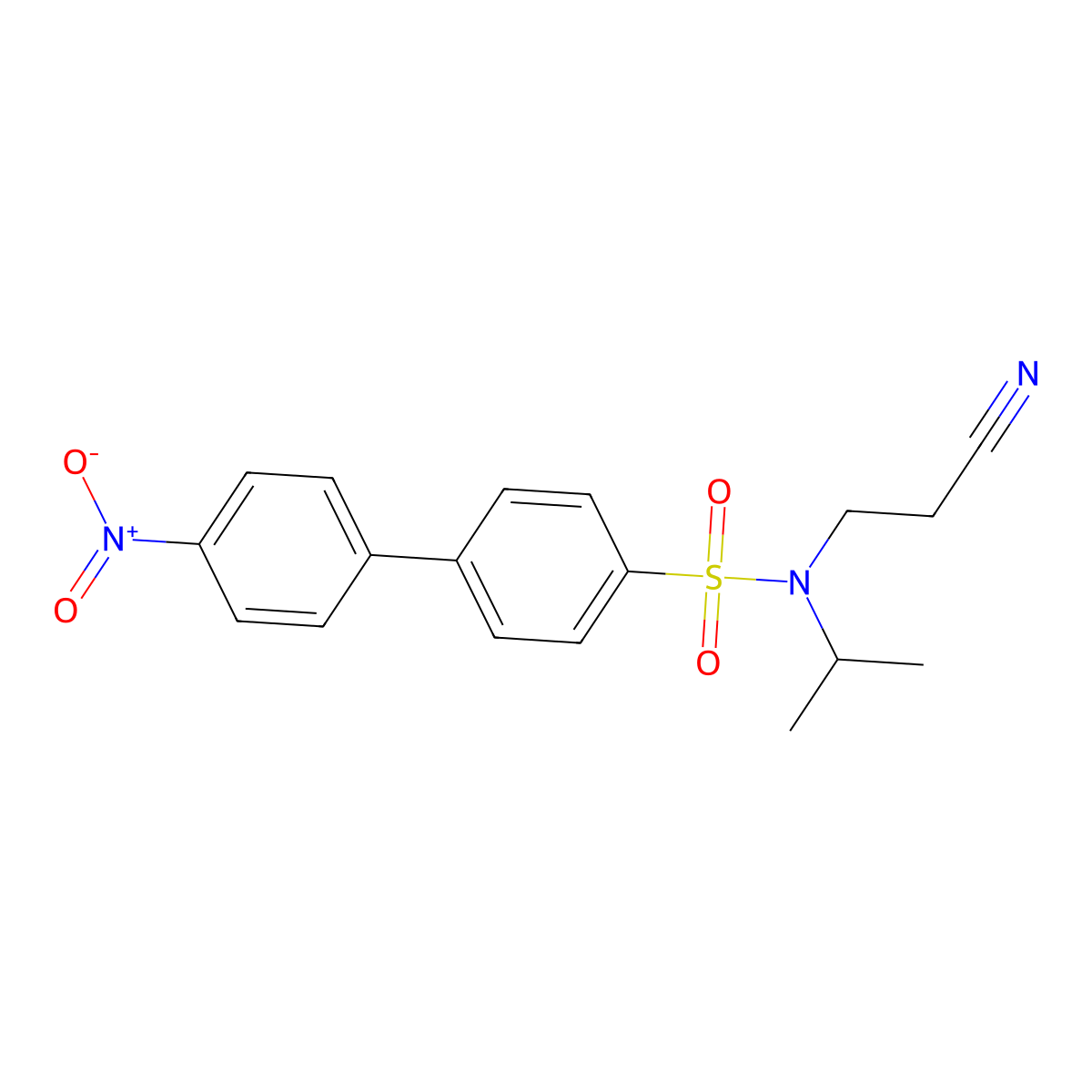 N-(2-cyanoethyl)-4'-nitro-N-isopropyl[1,1'-biphenyl]-4-sulfonamide molecular structure, CAS 313496-43-4