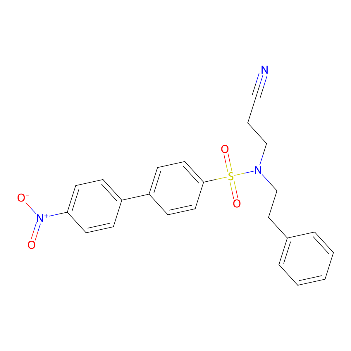 3-({[4-(4-Nitrophenyl)phenyl]sulfonyl}(2-phenylethyl)amino)propanenitrile molecular structure, CAS 313496-44-5
