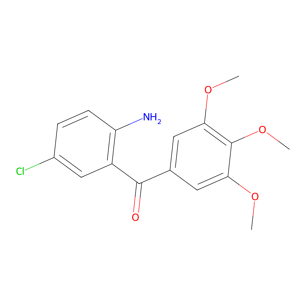 (2-Amino-5-chlorophenyl)(3,4,5-trimethoxyphenyl)methanone molecular structure, CAS 313496-54-7