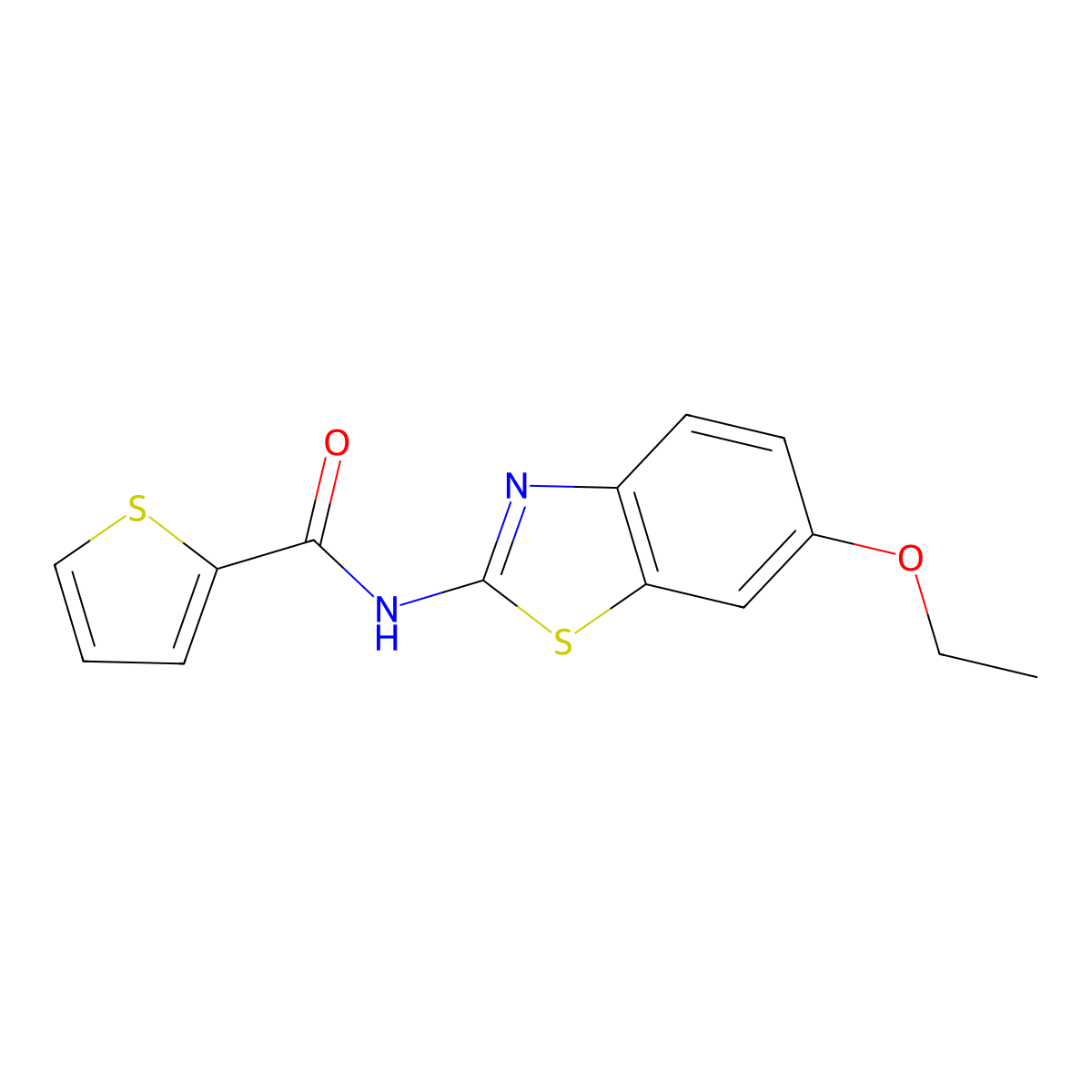 N-(6-ethoxy-1,3-benzothiazol-2-yl)thiophene-2-carboxamide molecular structure, CAS 313496-67-2