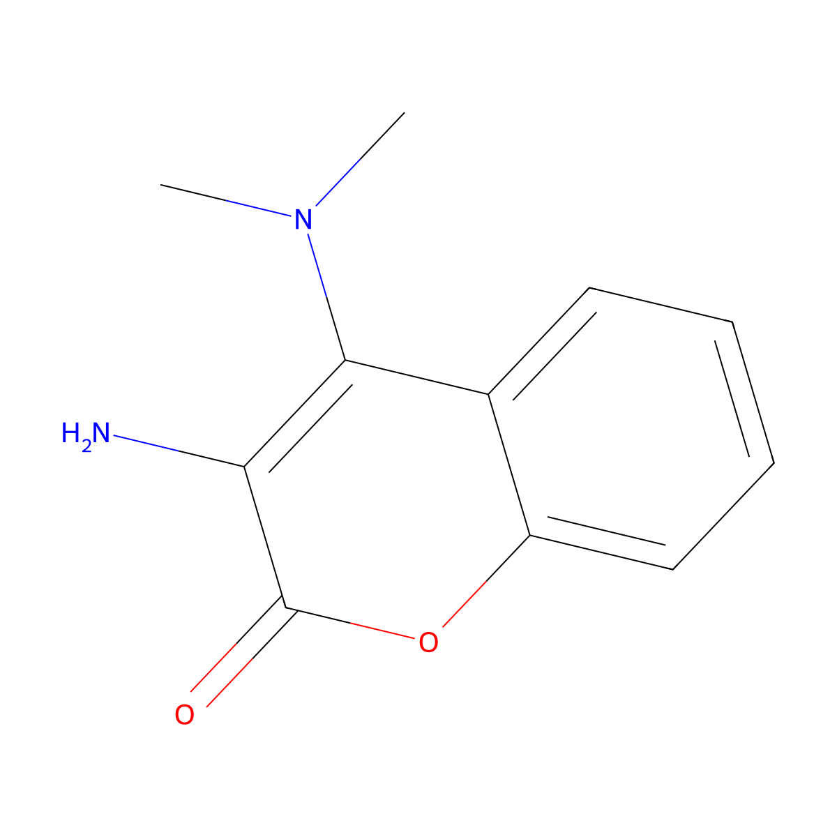 3-amino-4-(dimethylamino)-2H-chromen-2-one molecular structure, CAS 313496-82-1