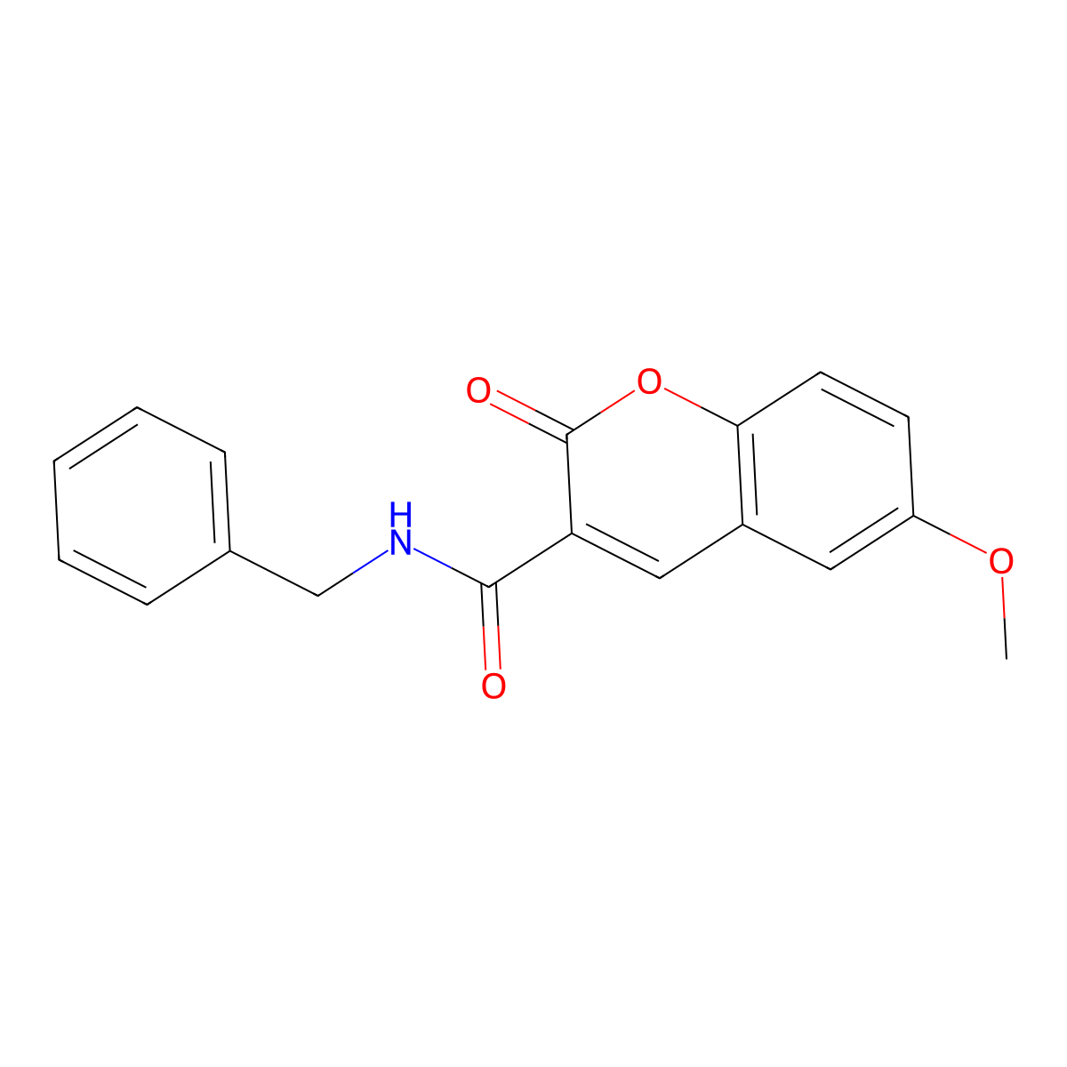 N-benzyl-6-methoxy-2-oxochromene-3-carboxamide molecular structure, CAS 313497-13-1