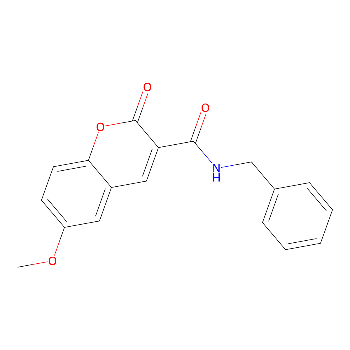 N-benzyl-6-methoxy-2-oxochromene-3-carboxamide molecular structure, CAS 313497-13-1