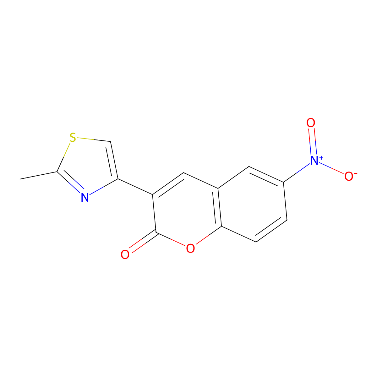 3-(2-methyl-1,3-thiazol-4-yl)-6-nitro-2H-chromen-2-one molecular structure, CAS 313497-22-2