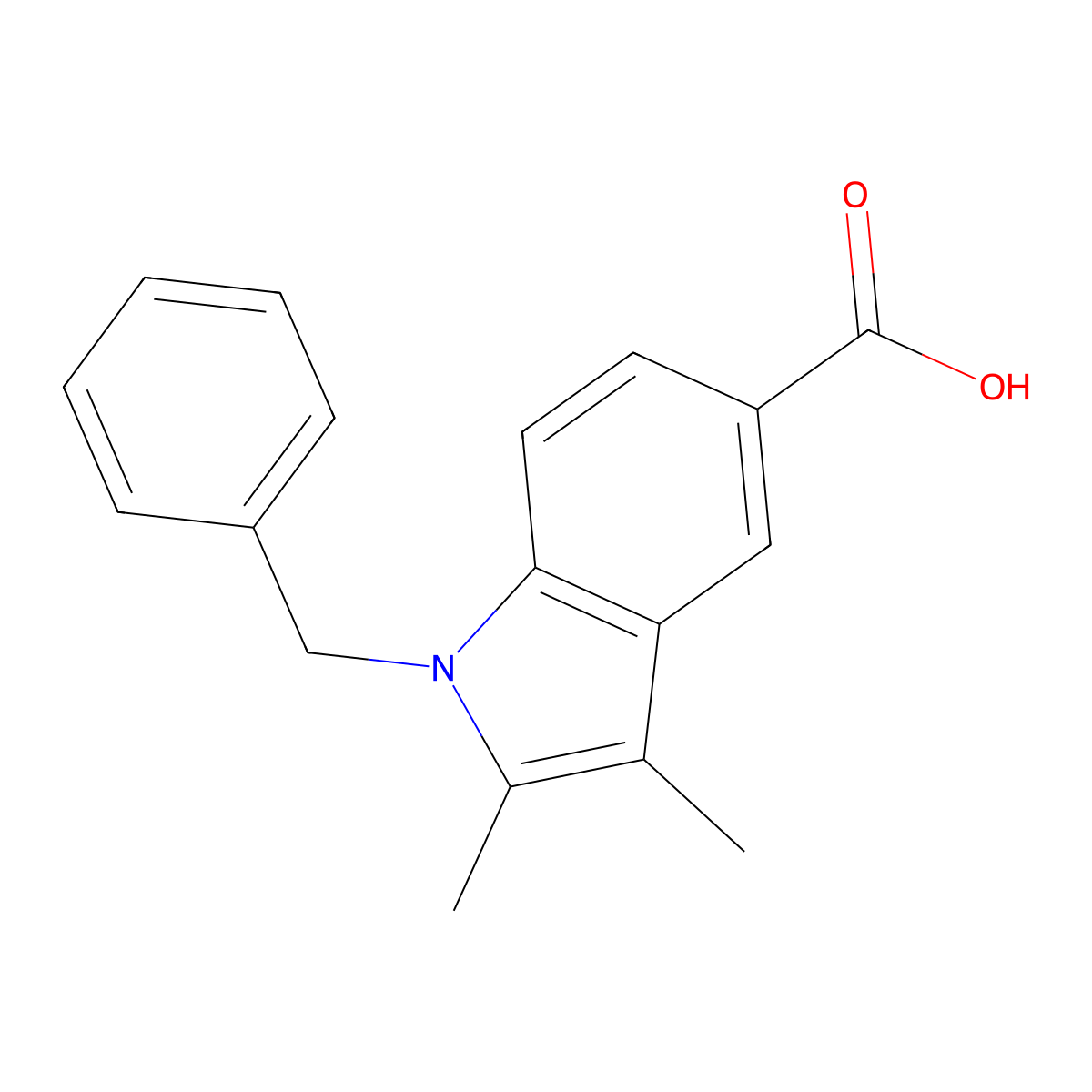 1-benzyl-2,3-dimethyl-1H-indole-5-carboxylic acid molecular structure, CAS 313498-12-3