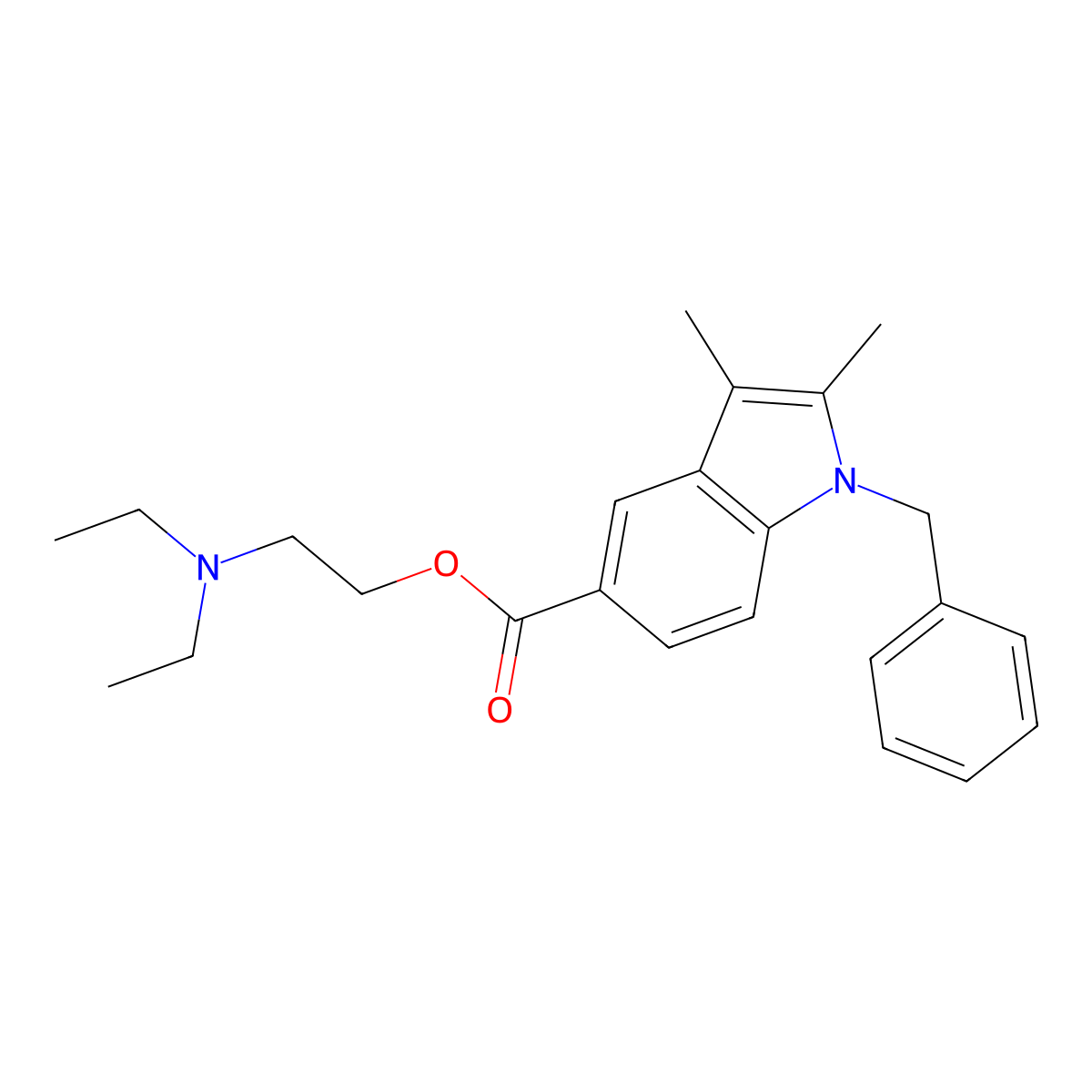 2-(diethylamino)ethyl 1-benzyl-2,3-dimethyl-1H-indole-5-carboxylate molecular structure, CAS 313498-13-4