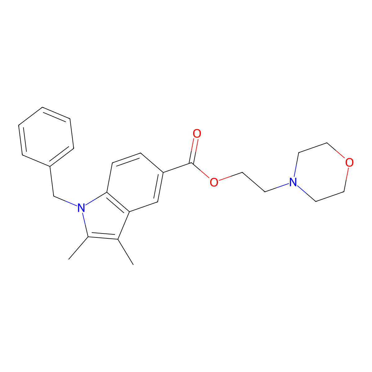 2-Morpholin-4-ylethyl 1-benzyl-2,3-dimethylindole-5-carboxylate molecular structure, CAS 313498-14-5
