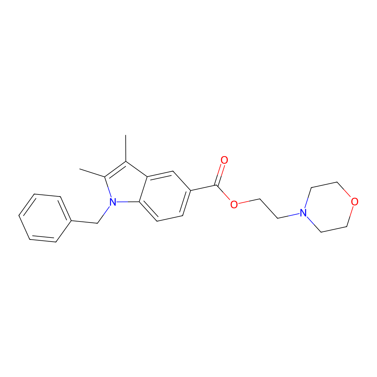 2-Morpholin-4-ylethyl 1-benzyl-2,3-dimethylindole-5-carboxylate molecular structure, CAS 313498-14-5