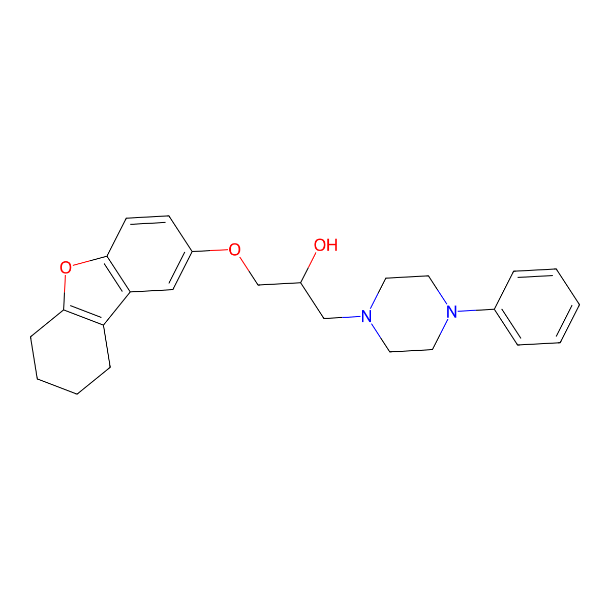 1-(4-Phenyl-1-piperazinyl)-3-(6,7,8,9-tetrahydrodibenzo[b,d]furan-2-yloxy)-2-propanol molecular structure, CAS 313498-17-8