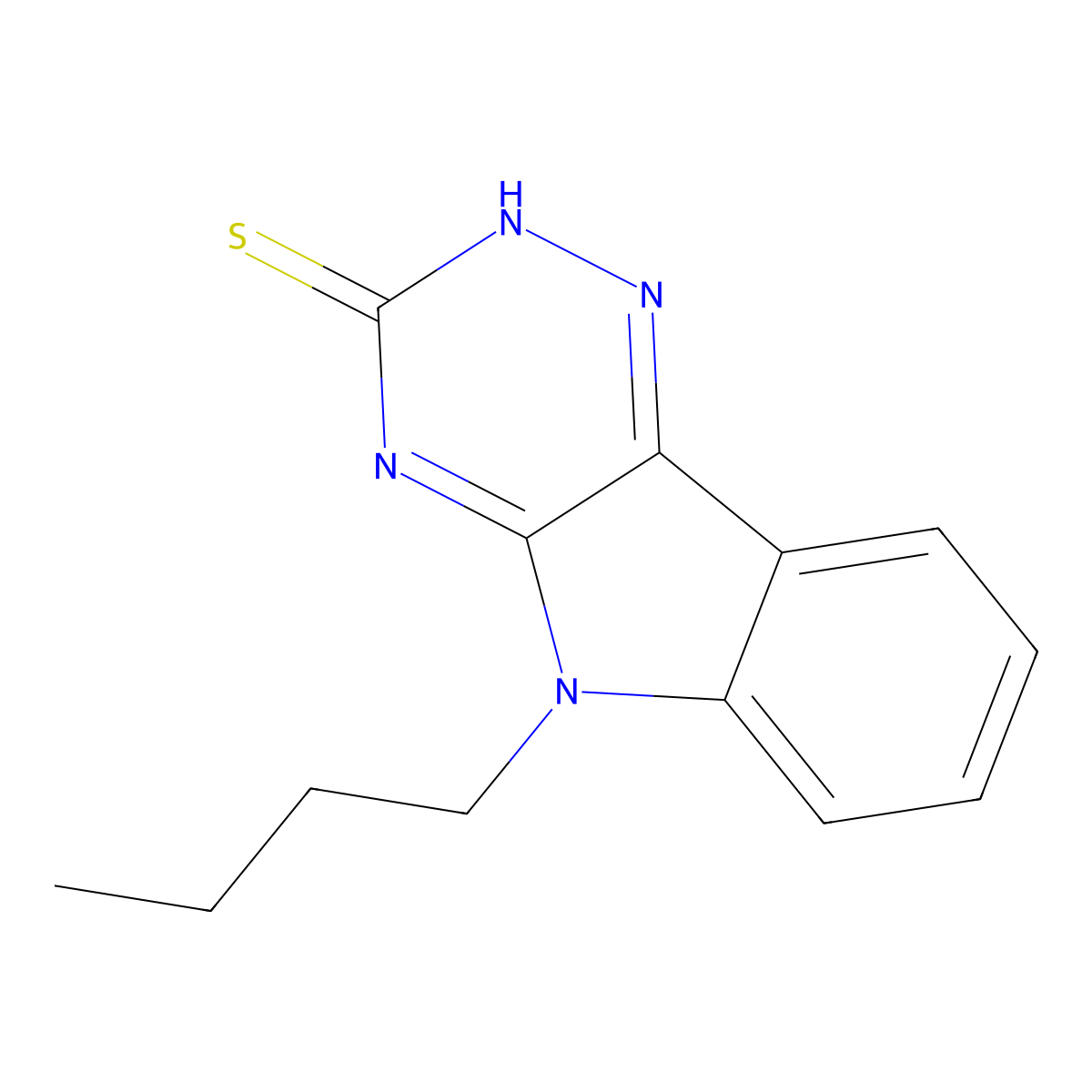 5-butyl-2H-[1,2,4]triazino[5,6-b]indole-3-thione molecular structure, CAS 313498-33-8