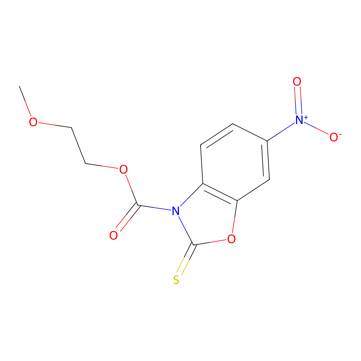 2-Methoxyethyl 6-nitro-2-sulfanylidene-1,3-benzoxazole-3-carboxylate molecular structure, CAS 313498-47-4