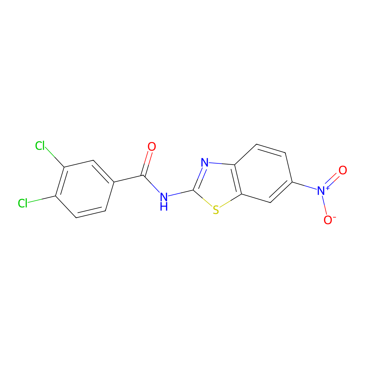 3,4-dichloro-N-(6-nitro-1,3-benzothiazol-2-yl)benzamide molecular structure, CAS 313498-83-8