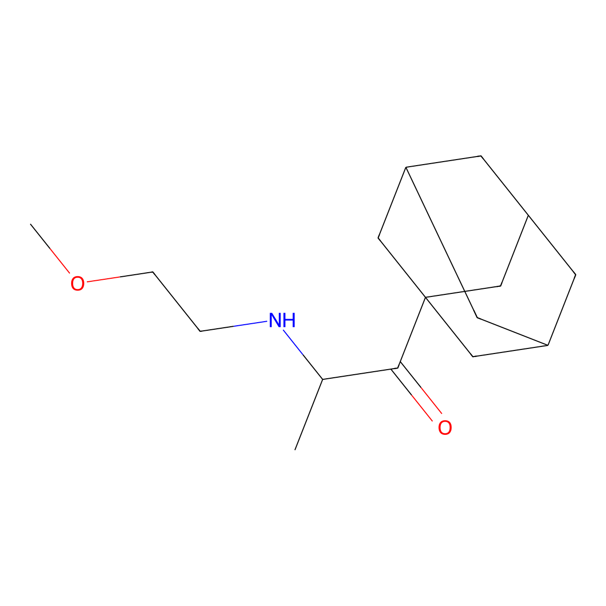 1-(1-Adamantyl)-2-(2-methoxyethylamino)propan-1-one molecular structure, CAS 313499-27-3