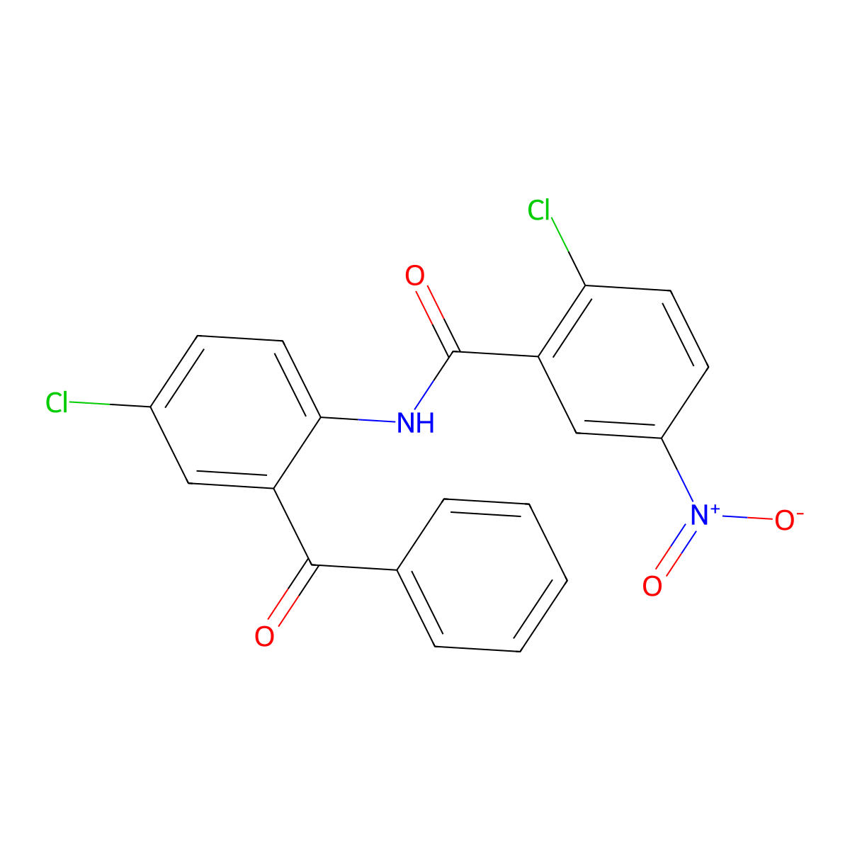 N-(2-benzoyl-4-chlorophenyl)-2-chloro-5-nitrobenzamide molecular structure, CAS 313499-32-0
