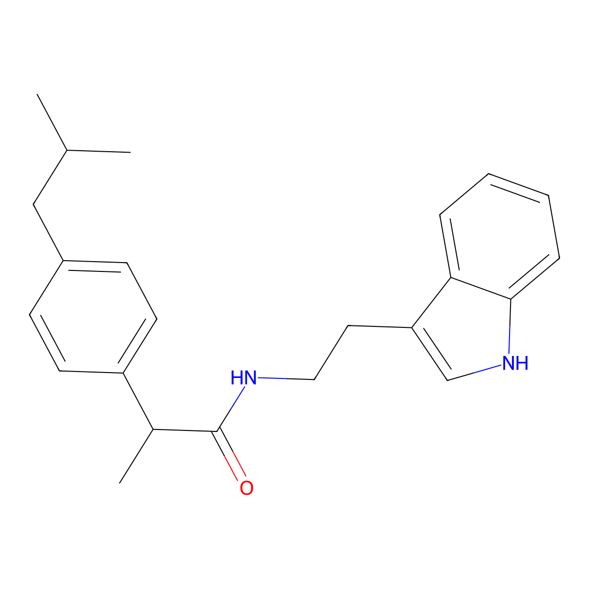N-[2-(1H-indol-3-yl)ethyl]-2-[4-(2-methylpropyl)phenyl]propanamide molecular structure, CAS 313499-54-6