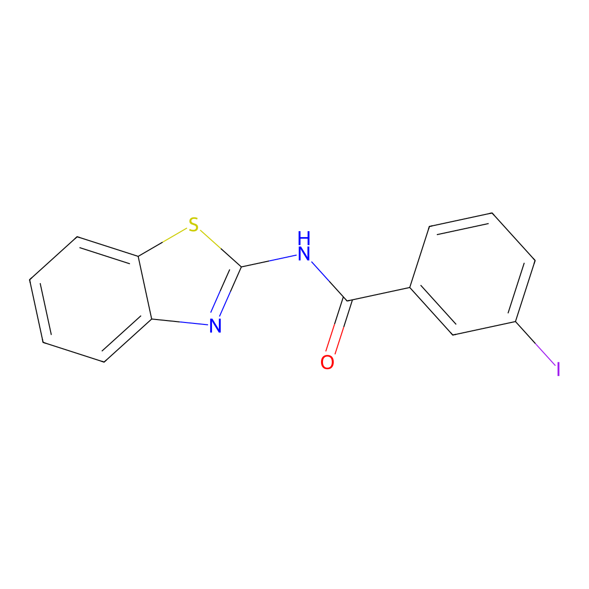 N-(1,3-benzothiazol-2-yl)-3-iodobenzamide molecular structure, CAS 313499-59-1
