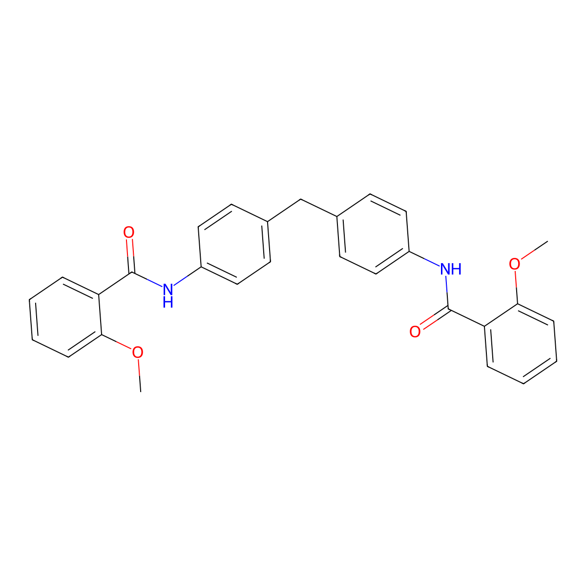 2-methoxy-N-(4-{4-[(2-methoxybenzoyl)amino]benzyl}phenyl)benzamide molecular structure, CAS 313499-82-0