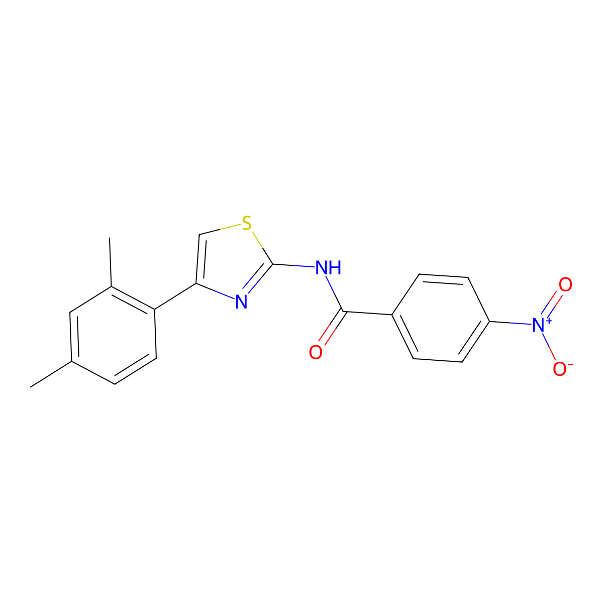 N-[4-(2,4-dimethylphenyl)-1,3-thiazol-2-yl]-4-nitrobenzamide molecular structure, CAS 313499-84-2