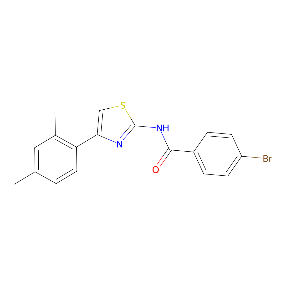 4-bromo-N-[4-(2,4-dimethylphenyl)-1,3-thiazol-2-yl]benzamide molecular structure, CAS 313499-86-4