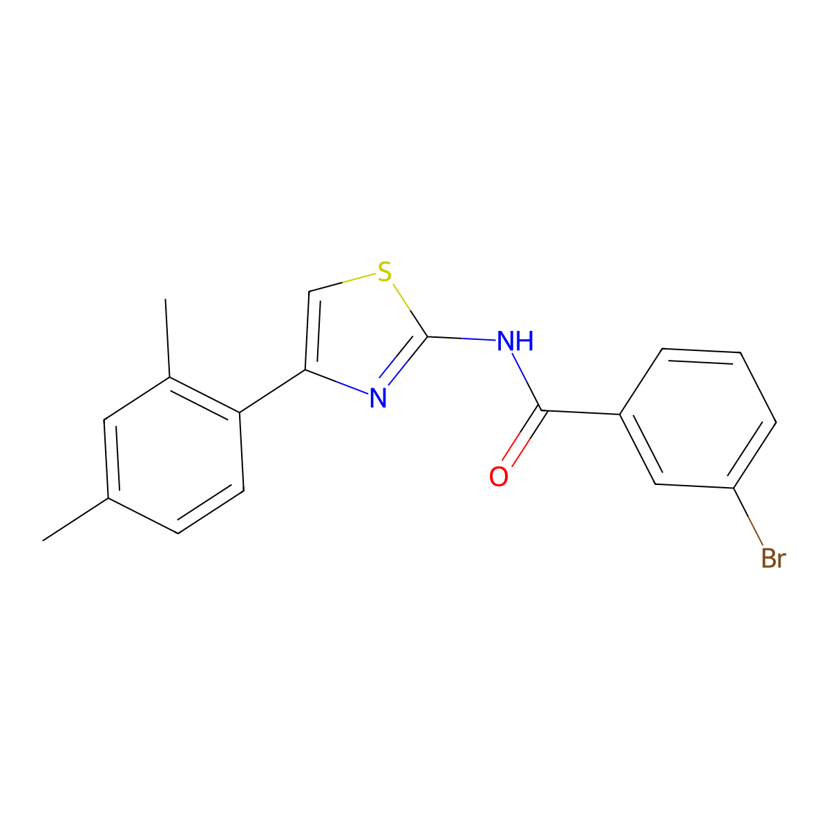 3-bromo-N-[4-(2,4-dimethylphenyl)-1,3-thiazol-2-yl]benzamide molecular structure, CAS 313499-87-5