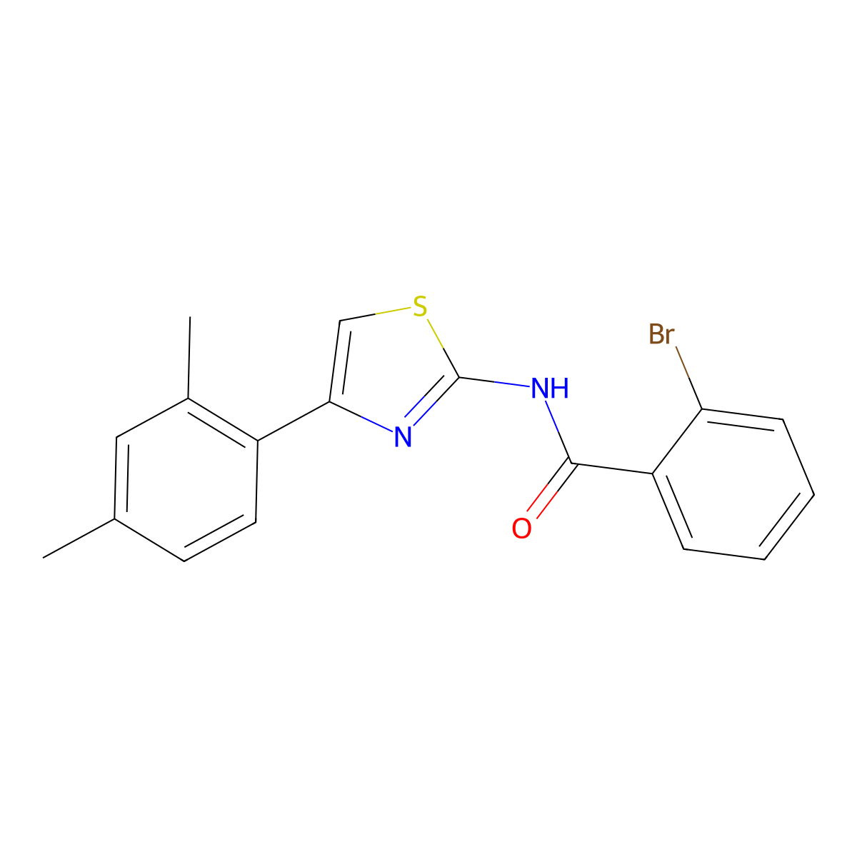 2-bromo-N-[4-(2,4-dimethylphenyl)-1,3-thiazol-2-yl]benzamide molecular structure, CAS 313499-88-6