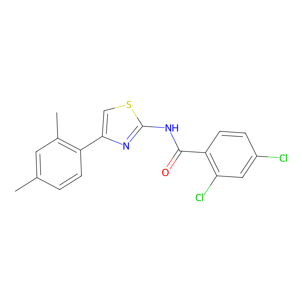 2,4-dichloro-N-[4-(2,4-dimethylphenyl)-1,3-thiazol-2-yl]benzamide molecular structure, CAS 313499-90-0