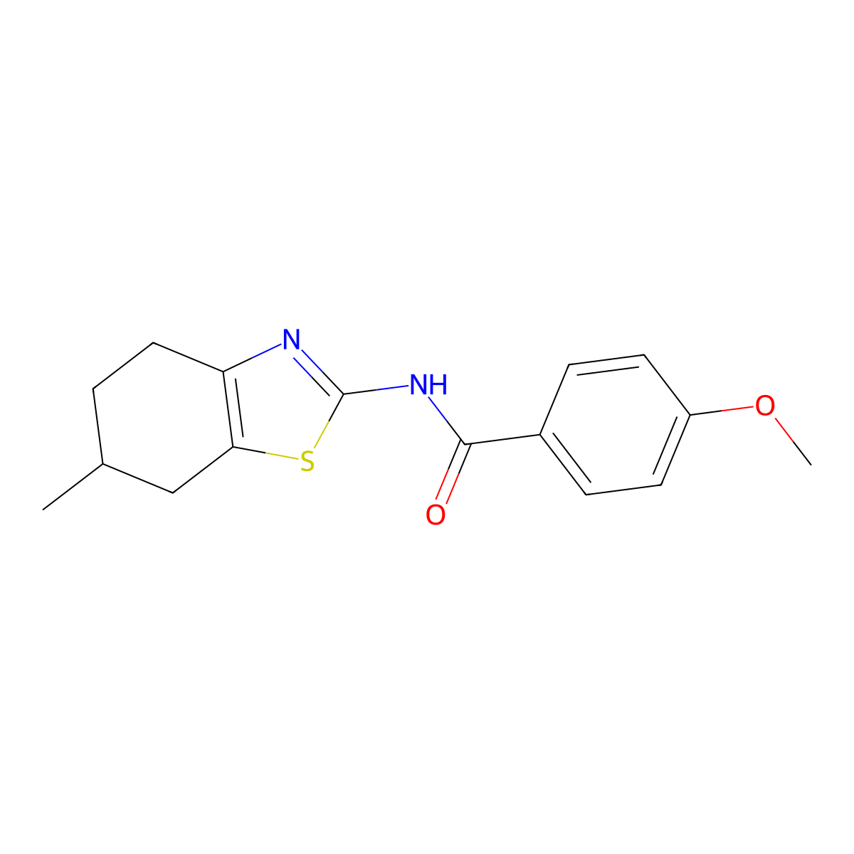 (Z)-4-methoxy-N-(6-methyl-4,5,6,7-tetrahydrobenzo[d]thiazol-2(3H)-ylidene)benzamide molecular structure, CAS 313500-24-2