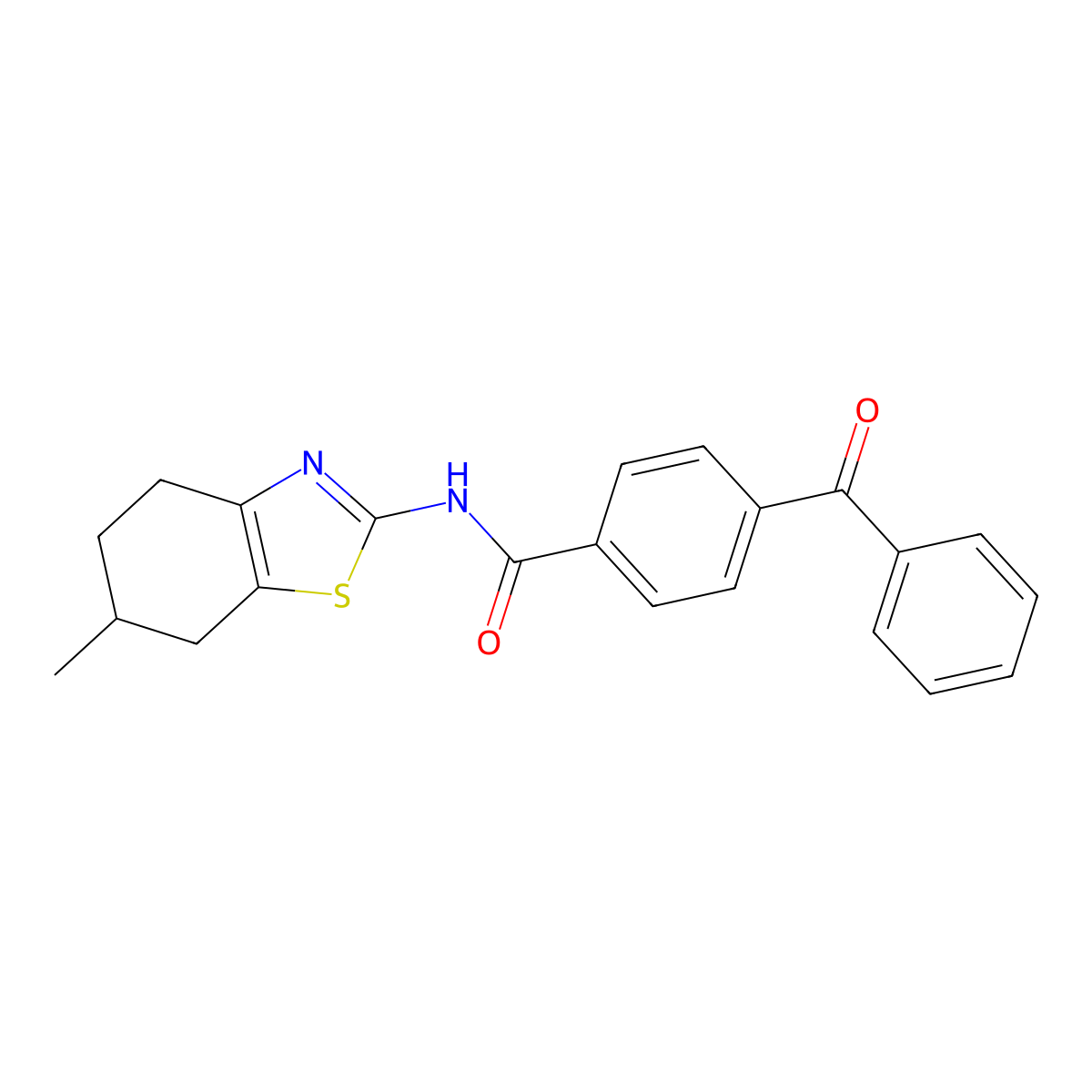 4-benzoyl-N-(6-methyl-4,5,6,7-tetrahydro-1,3-benzothiazol-2-yl)benzamide molecular structure, CAS 313500-25-3
